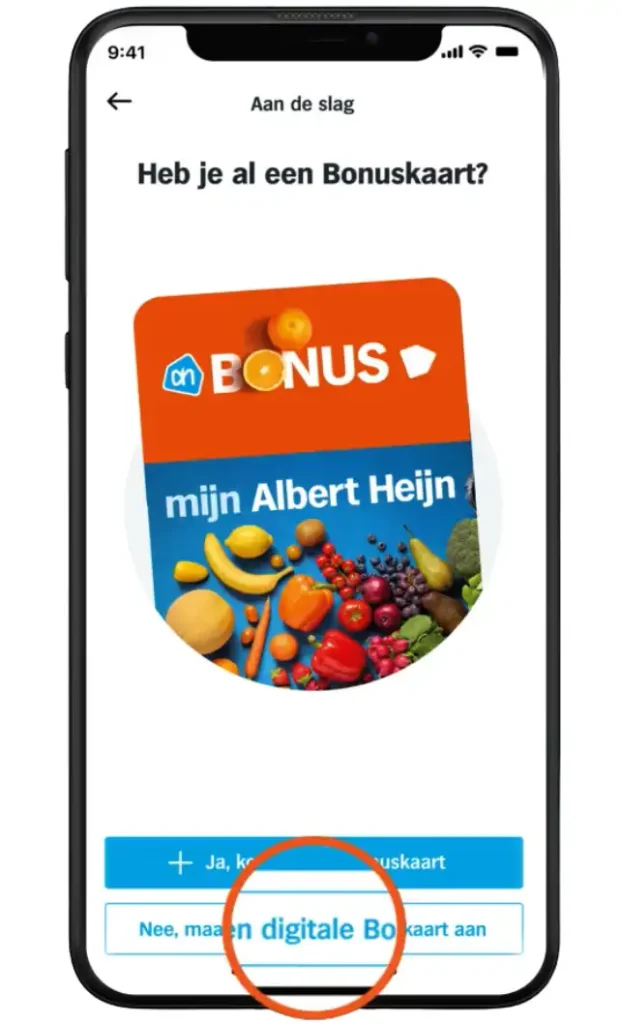 Maak een digitale Bonuskaart aan